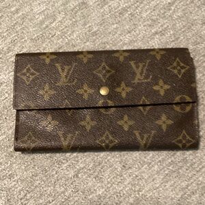 Louis Vuitton Monogram Canvas Long Wallet in Brown and Gold